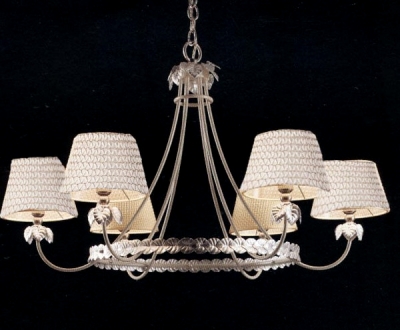 BAGA - PatriziaGarganti | 2050 nichel+argento foglia+gold ball/white paper shade люстра BAGA D92cm H80cm